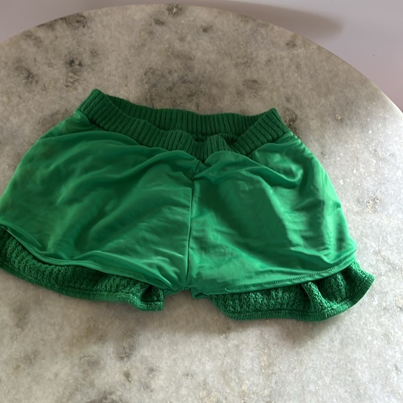 Japanese vintage crocheted shorts green with flowers. - Picture 5 of 9